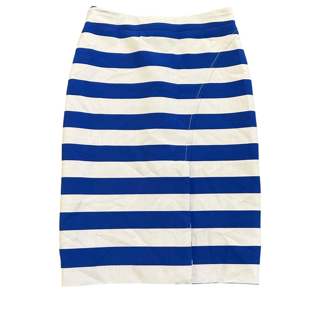 Artelier Nicole Miller Womens blue light gray stripe pencil skirt Size 0